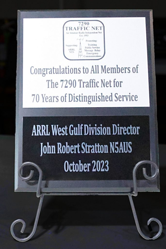 70 Years of Service Plaque